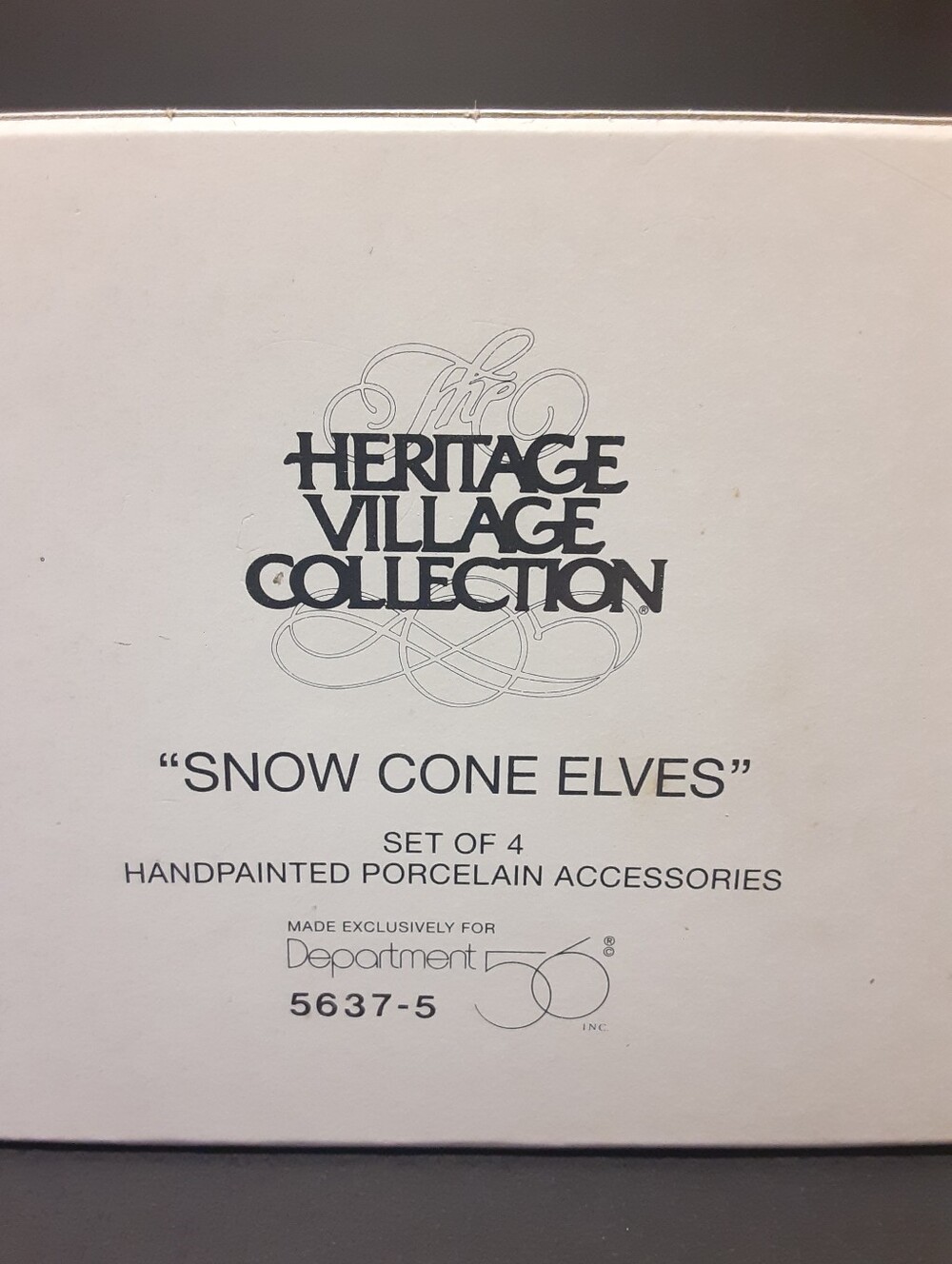 Department 56 Snow Cone Elves 4 Pc Set #5637-5 Christmas Village Accessories